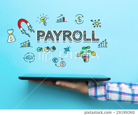 Payroll concept with a tablet Payroll concept with a tablet 29199360