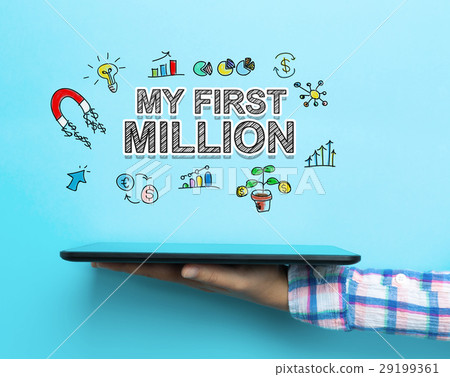 My First Million concept with a tablet My First Million concept with a tablet 29199361
