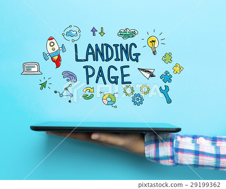Landing Page concept with a tablet Landing Page concept with a tablet 29199362