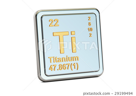 Titanium Ti, chemical element sign. 3D rendering 29199494