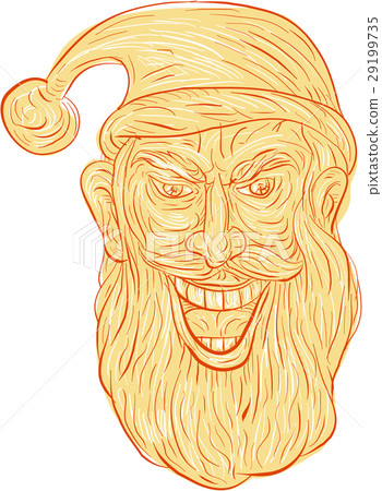 Evil Santa Claus Head Drawing Stock Illustration 29199735