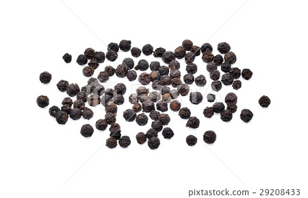 Black pepper corns isolated on white background 29208433