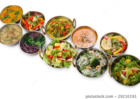 Vegan and vegetarian indian cuisine hot spicy 29210191