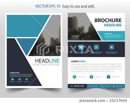 blue annual report Brochure template triangle 29217649