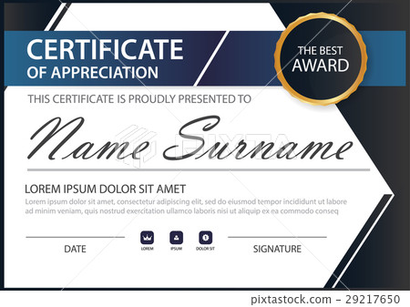 Blue black Elegance horizontal certificate Vector Blue black Elegance horizontal certificate Vector 29217650