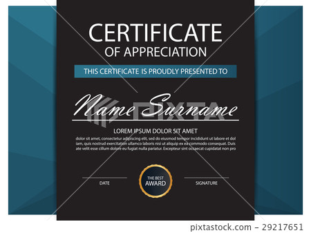 Blue Elegance horizontal certificate Vector 29217651