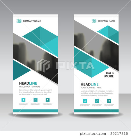Blue triangle Business Roll Up Banner template 29217816