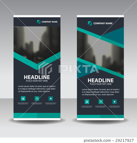 green triangle corporate Business Roll Up Banner 29217927