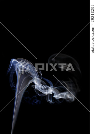 Abstract white blue smoke from aromatic sticks. Abstract white blue smoke from aromatic sticks. 29218295
