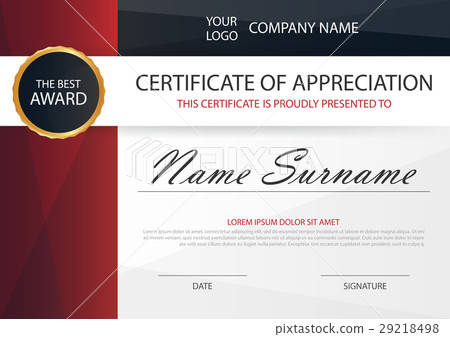 Red Elegance horizontal certificate Vector Red Elegance horizontal certificate Vector 29218498