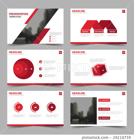 red presentation templates Infographic elements 29218739