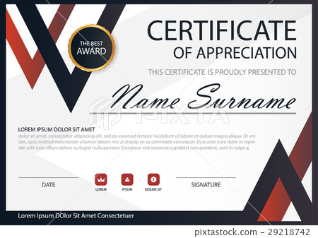 Red Black Elegance horizontal certificate Vector Red Black Elegance horizontal certificate Vector 29218742
