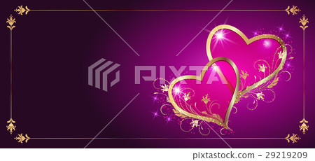 Decorative hearts and vintage ornament 29219209