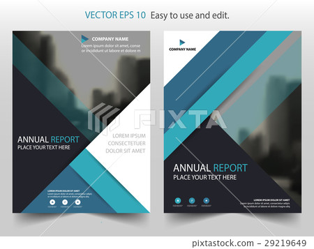 Blue triangle Brochure annual report template 29219649