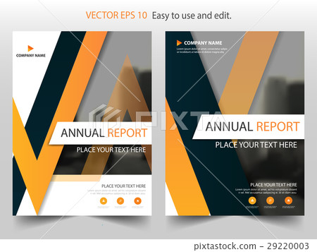 Orange triangle Brochure annual report  template 29220003
