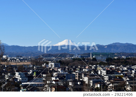 富士山早晨視圖在冬天從箱根崎 29221406