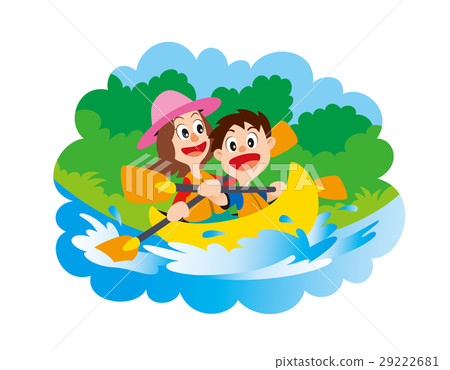 Canoes, kayaks, canoeing down streams, river descent, leisure boats 29222681