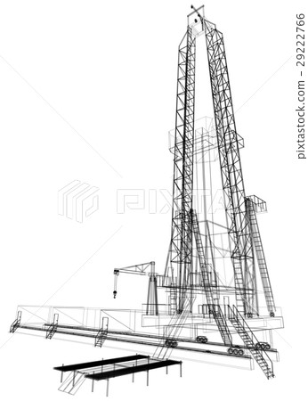 Oil rig. Detailed vector illustration Oil rig. Detailed vector illustration 29222766