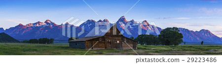 Barn in early morning at Grand teton np. 29223486