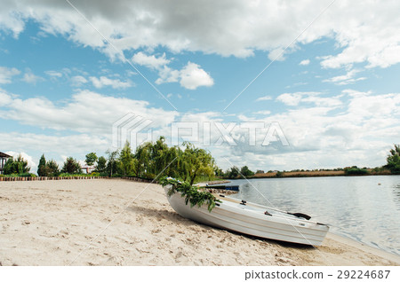 single white boat on the river 29224687
