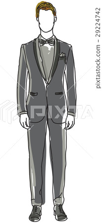 Drawn man in black suit Drawn man in black suit 29224742