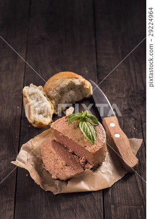 Pate with bread and basil 29224964