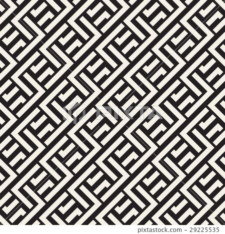 Interlacing Lines Maze Lattice. Ethnic Monochrome 29225535