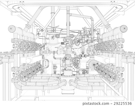 Wire-frame industrial equipment 29225536