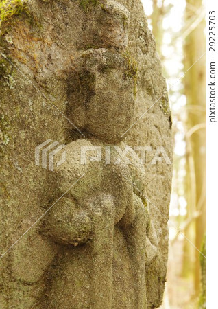 Shinshu's cultural asset masterpiece Moriya Sadaharu's stone Buddha horse head Kansei bodhisattva half-body right overlook (Komagane shi Kohamasa) 29225703