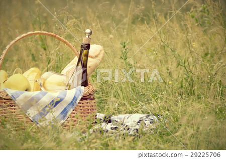 Picnic basket and blanket Picnic basket and blanket 29225706