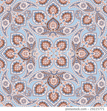 Floral oriental seamless ornament. Flower pattern - Stock Illustration ...