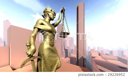Statue of justice, Crime in city concept, Temida - 29226952