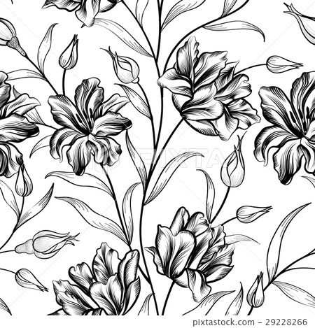 Floral seamless pattern. Flower garden background. 29228266