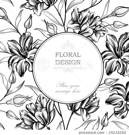 Floral background. Greeting card with flower. 29228268