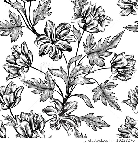 Floral seamless pattern. Flower garden background. 29228270