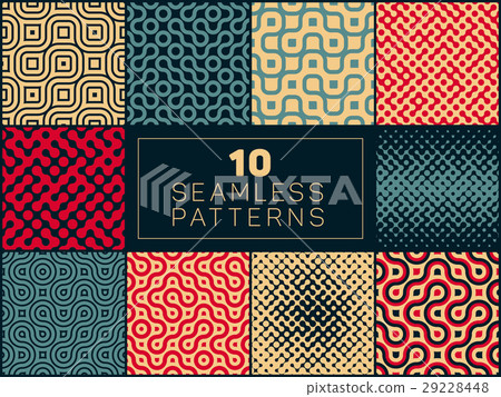 Set of Ten Vector Seamless Wavy Lines Truchet Set of Ten Vector Seamless Wavy Lines Truchet 29228448