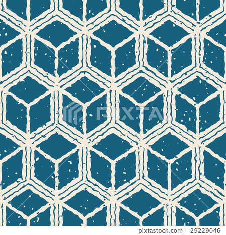 Vector Seamless Hand Drawn Cube Shape Grunge Retro 29229046