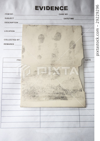 latent fingerprint keep by forensic evidence bag 29229296