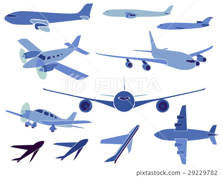 Set of simple symbols of aircrafts 29229782
