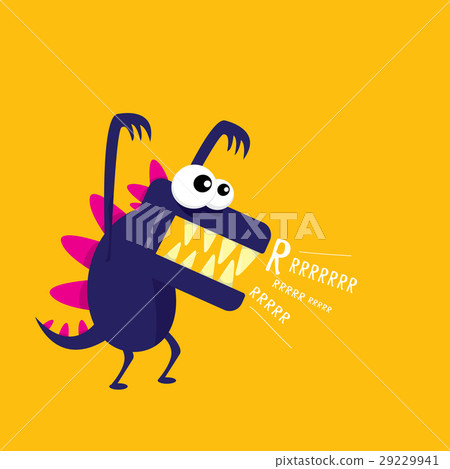 Vector cartoon funny dragon. Cartoon Dinosaur. 29229941
