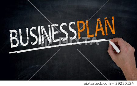 Businessplan is written by hand on blackboard 29230124