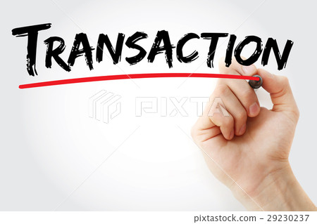 Hand writing Transaction with marker 29230237