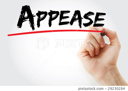 Hand writing Appease with marker 29230284