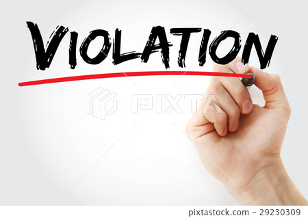 Hand writing Violation with marker 29230309