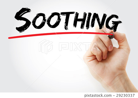Hand writing Soothing with marker 29230337