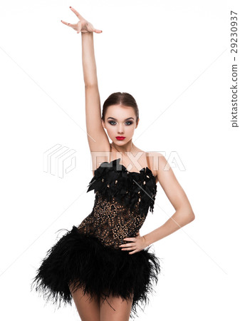 Beautiful ballroom dancer girl in elegant pose Beautiful ballroom dancer girl in elegant pose 29230937