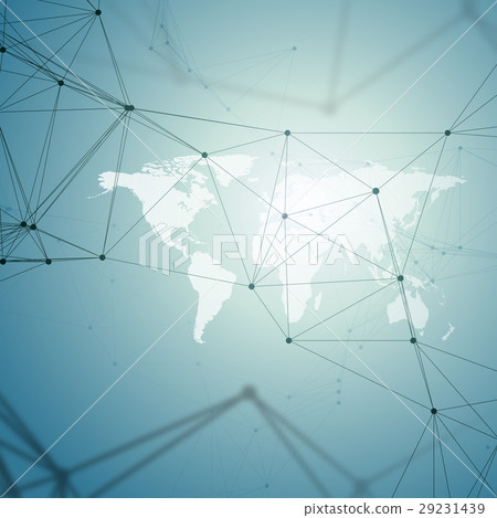 Chemistry pattern, white world map, connecting Chemistry pattern, white world map, connecting 29231439