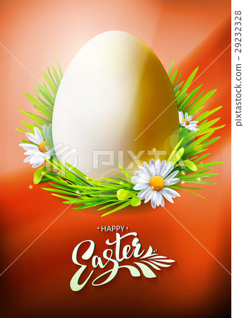 Easter Egg poster on orange 29232328