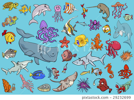 sea life animals cartoon set 29232699