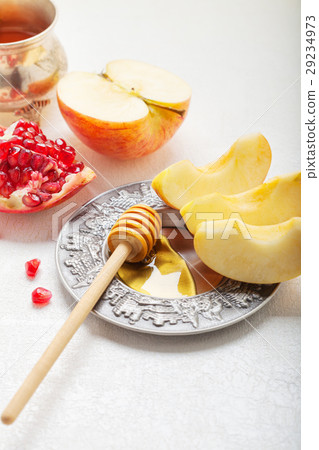 Apples, pomegranate and honey for Rosh Hashanah Apples, pomegranate and honey for Rosh Hashanah 29234973